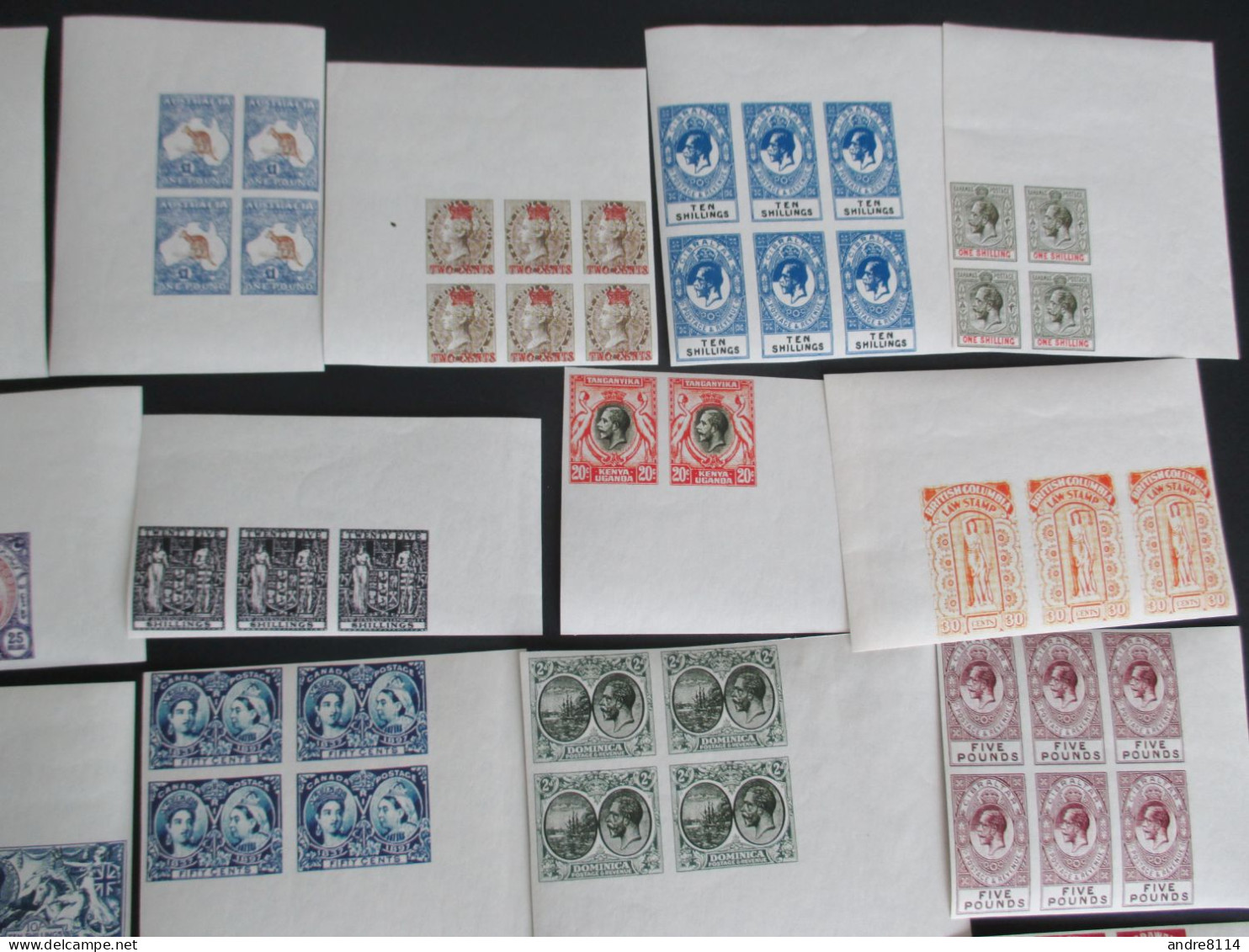 Lot Of Various Countries Blocks Being A Hialeah Reproduction Issue On Thick Paper Gummed Page For Study Only 2 RS - Fantasy Labels