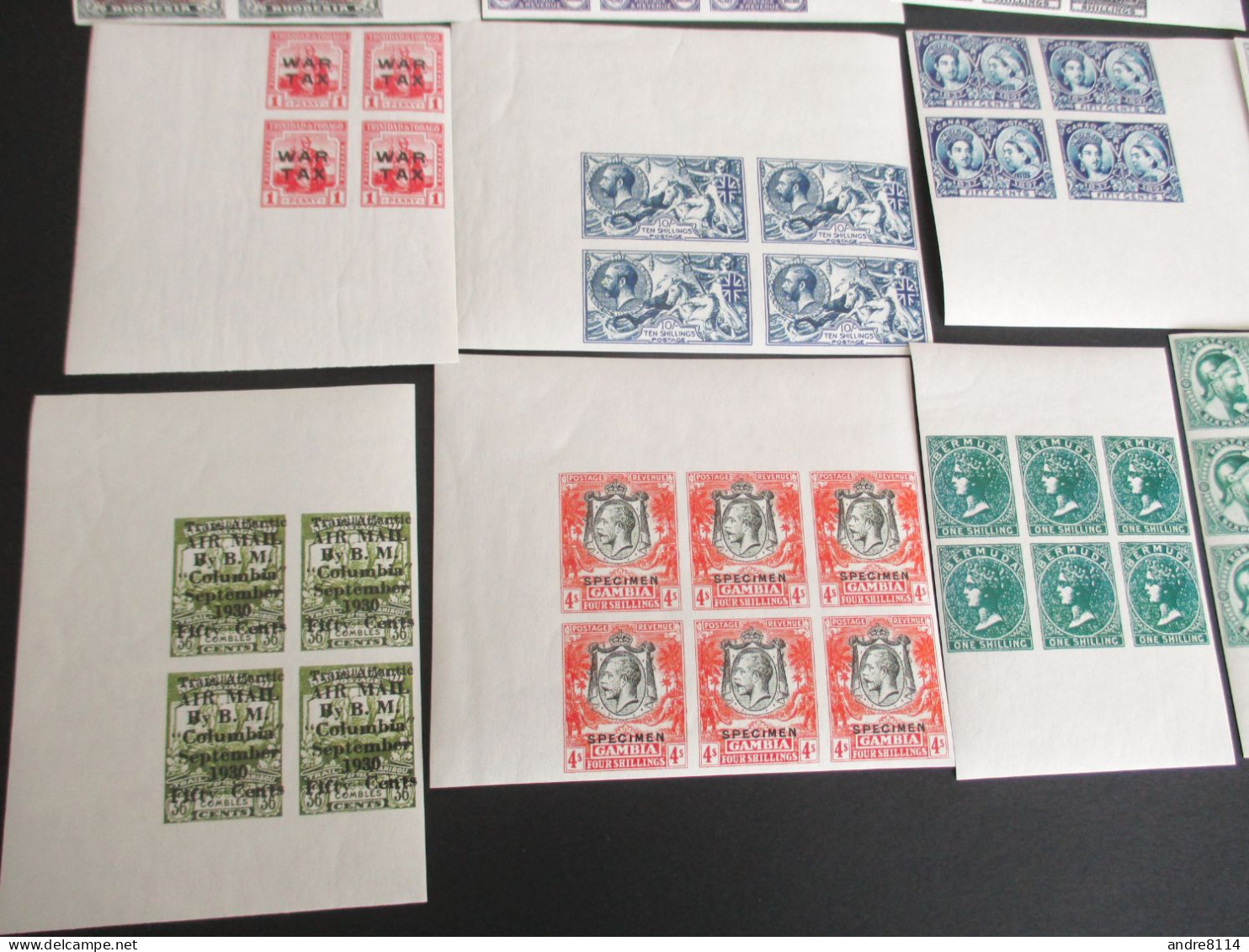 Lot Of Various Countries Blocks Being A Hialeah Reproduction Issue On Thick Paper Gummed Page For Study Only 2 RS - Vignettes De Fantaisie