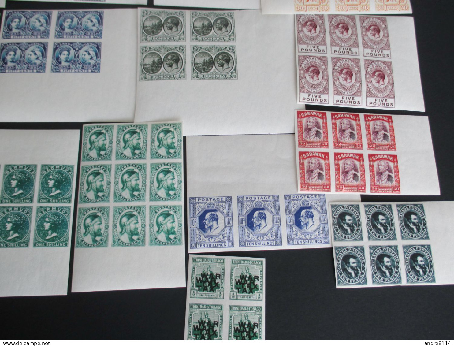 Lot Of Various Countries Blocks Being A Hialeah Reproduction Issue On Thick Paper Gummed Page For Study Only 2 RS - Fantasy Labels