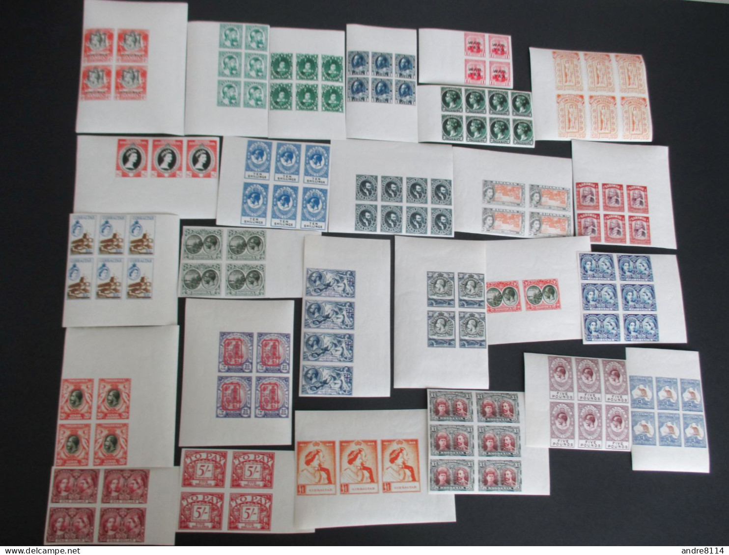 Lot Of Various Countries Blocks Being A Hialeah Reproduction Issue On Thick Paper Gummed Page For Study Only 3 RS - Vignettes De Fantaisie