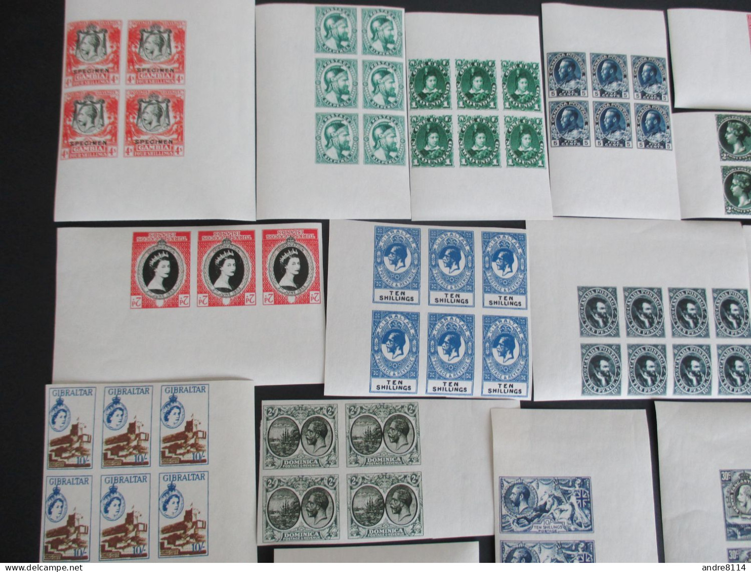 Lot Of Various Countries Blocks Being A Hialeah Reproduction Issue On Thick Paper Gummed Page For Study Only 3 RS - Fantasy Labels