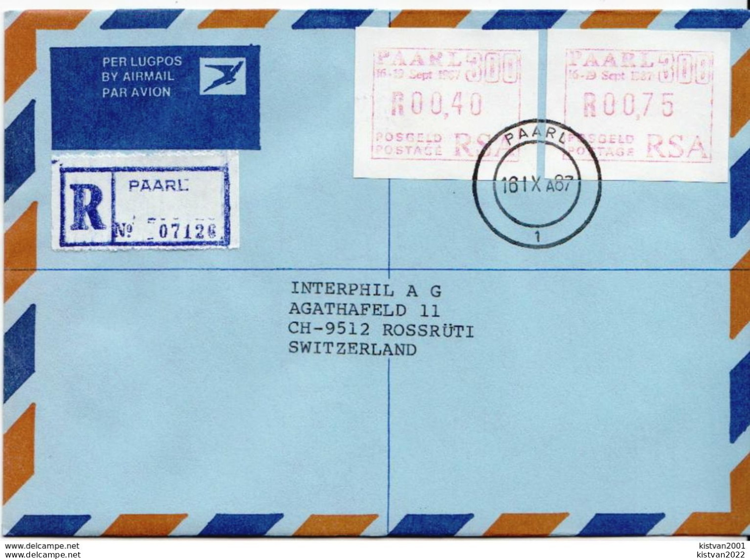 Postal History: South Africa Cover With Machine Stamp - Frankeervignetten (Frama)