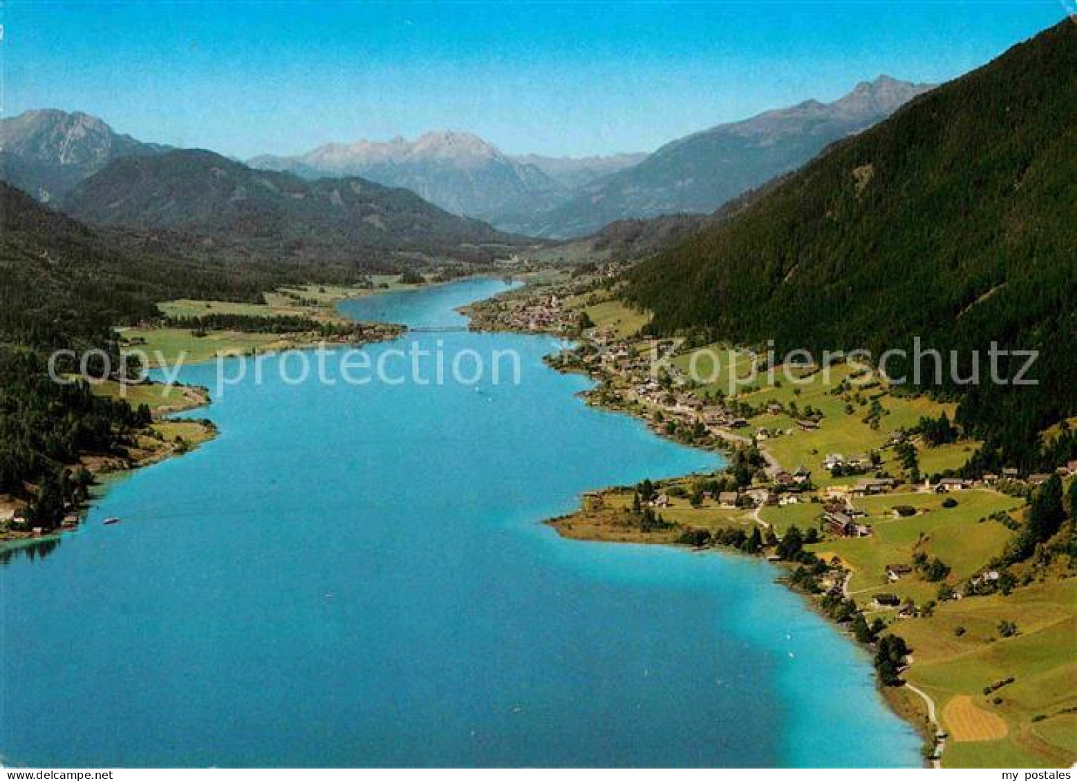 72698670 Weissensee Kaernten Panorama Blick Ueber Neusach Gegen Westen Und Hochs - Weissensee