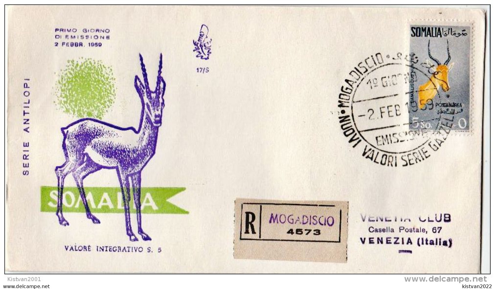 Postal History: Somalia Cover - Gibier