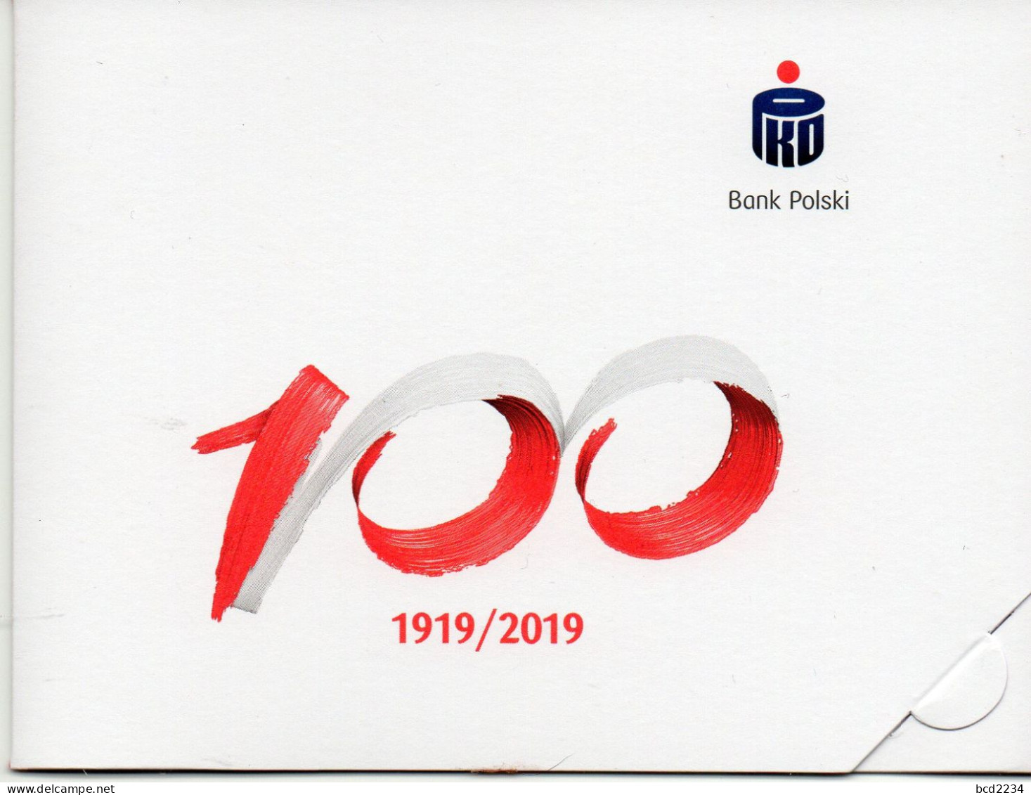 POLAND 2019 POLISH POST OFFICE SPECIAL LIMITED EDITION FOLDER: 100 YEARS OF PKO POLISH BANK BANK POLSKI Fi 4939 MONEY - Briefe U. Dokumente