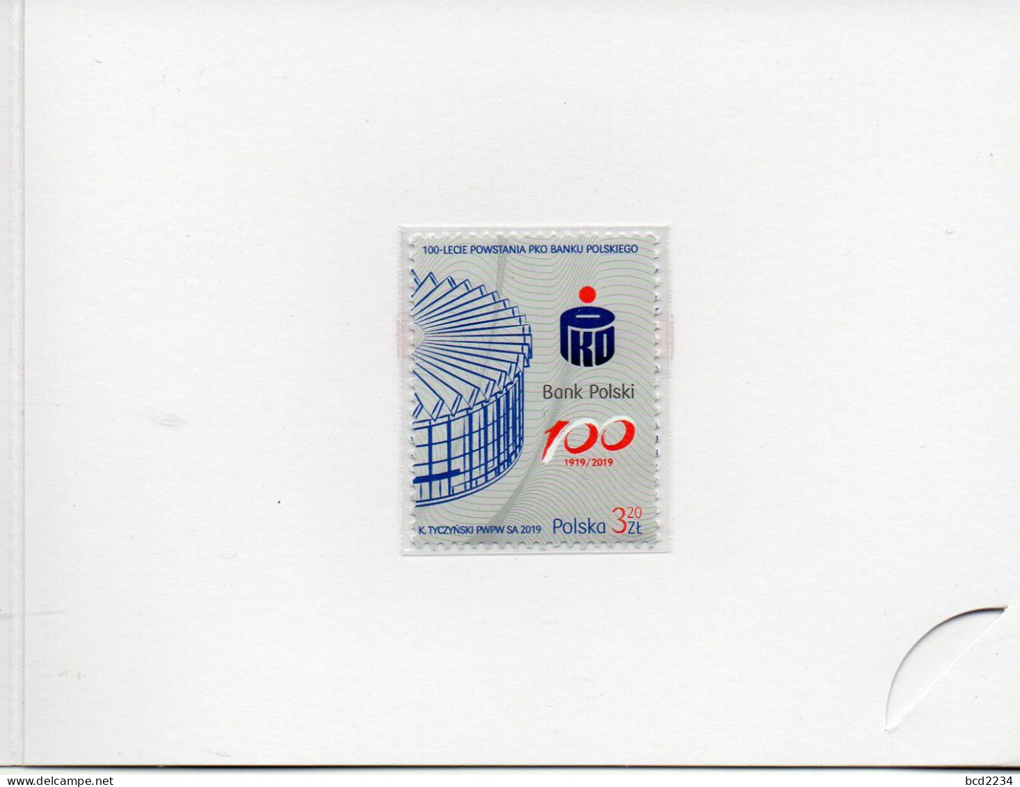 POLAND 2019 POLISH POST OFFICE SPECIAL LIMITED EDITION FOLDER: 100 YEARS OF PKO POLISH BANK BANK POLSKI Fi 4939 MONEY - Covers & Documents