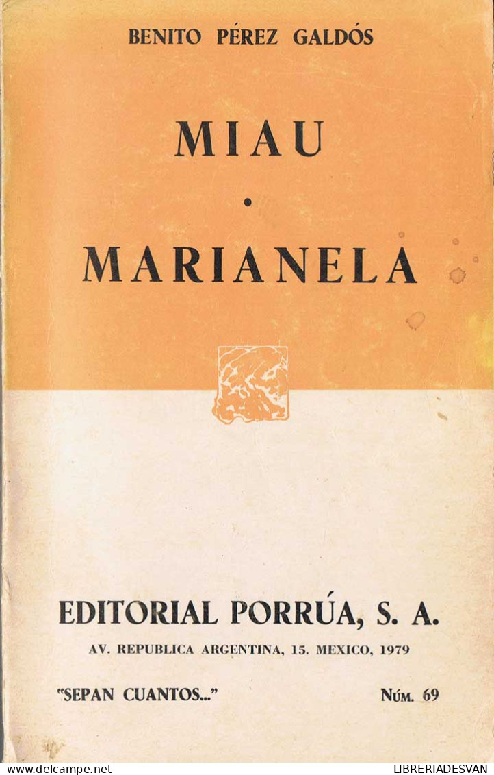 Miau. Marianela - Benito Pérez Galdós - Other & Unclassified