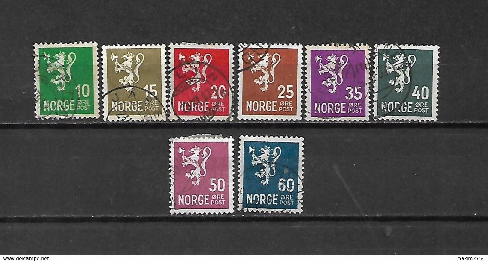 NORVEGIA - 1937/38 - N. 173 - 175 - 176 - 177 - 179 - 180 - 181 USATI (CATALOGO UNIFICATO) - Usati