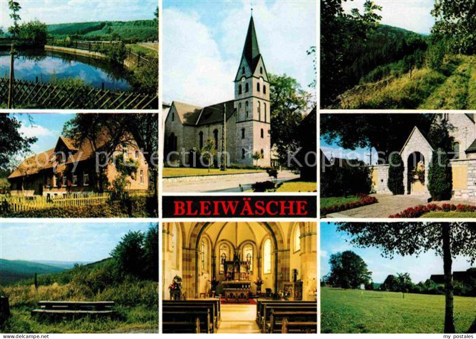 72696726 Bleiwaesche Landschaftspanorama Teich Kirche Hotel Pension Bad Wuennenb - Bad Wuennenberg