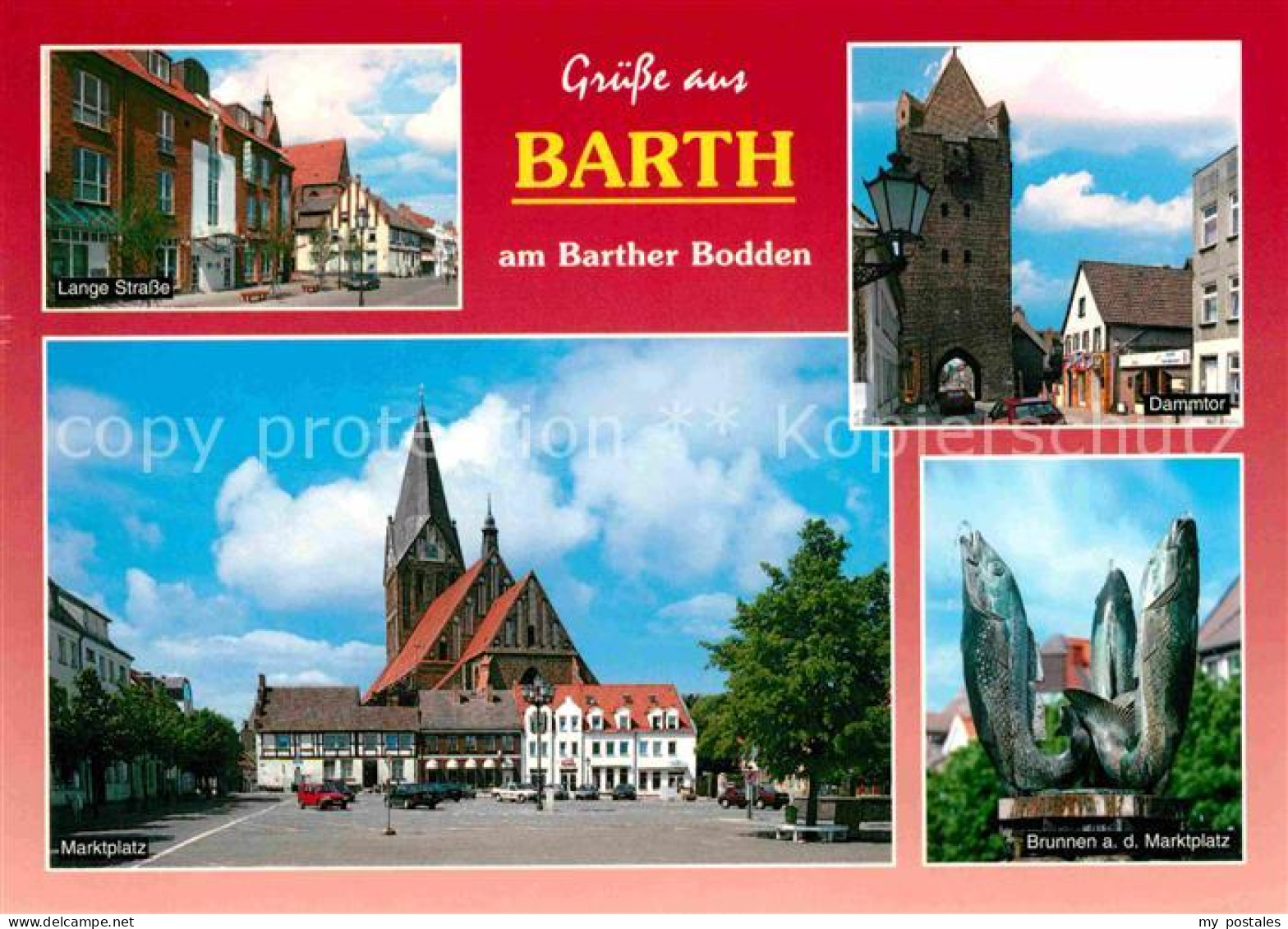 72696500 Barth Langestrasse Dammtor Marktplatz Kirche Brunnen Barth - Barth