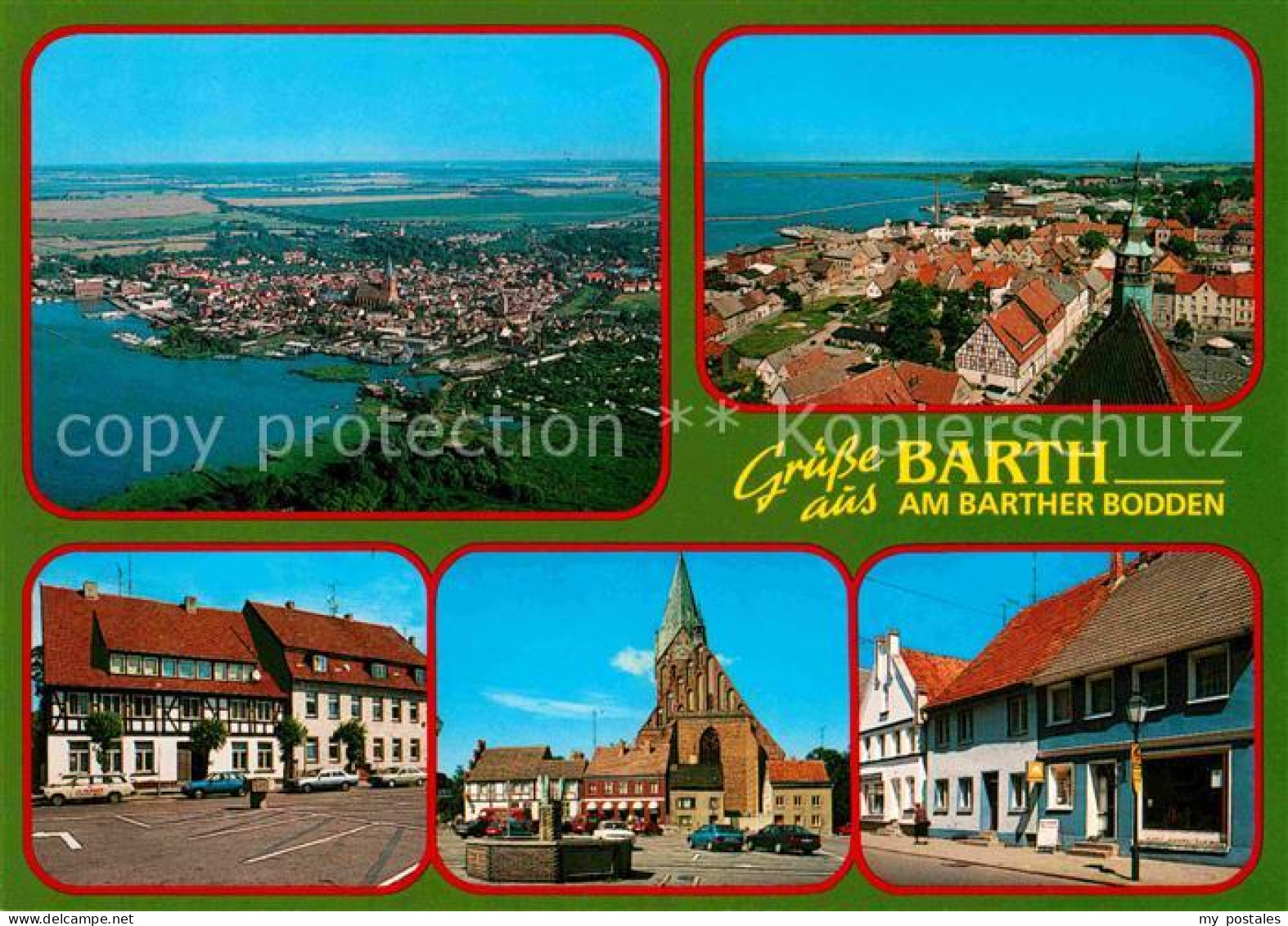 72696481 Barth Barther Bodden Fliegeraufnahme Marktplatz Kirche Langestrasse Bar - Barth