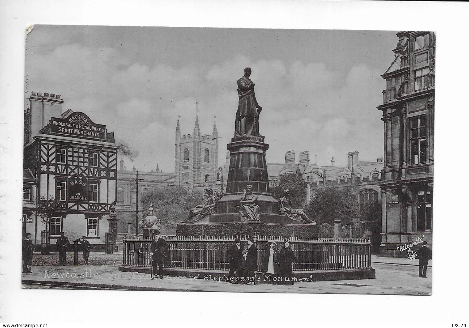 GEORGE STEPHENSON'S MONUMENT. NEWCASTLE ON TYNE. - Newcastle-upon-Tyne