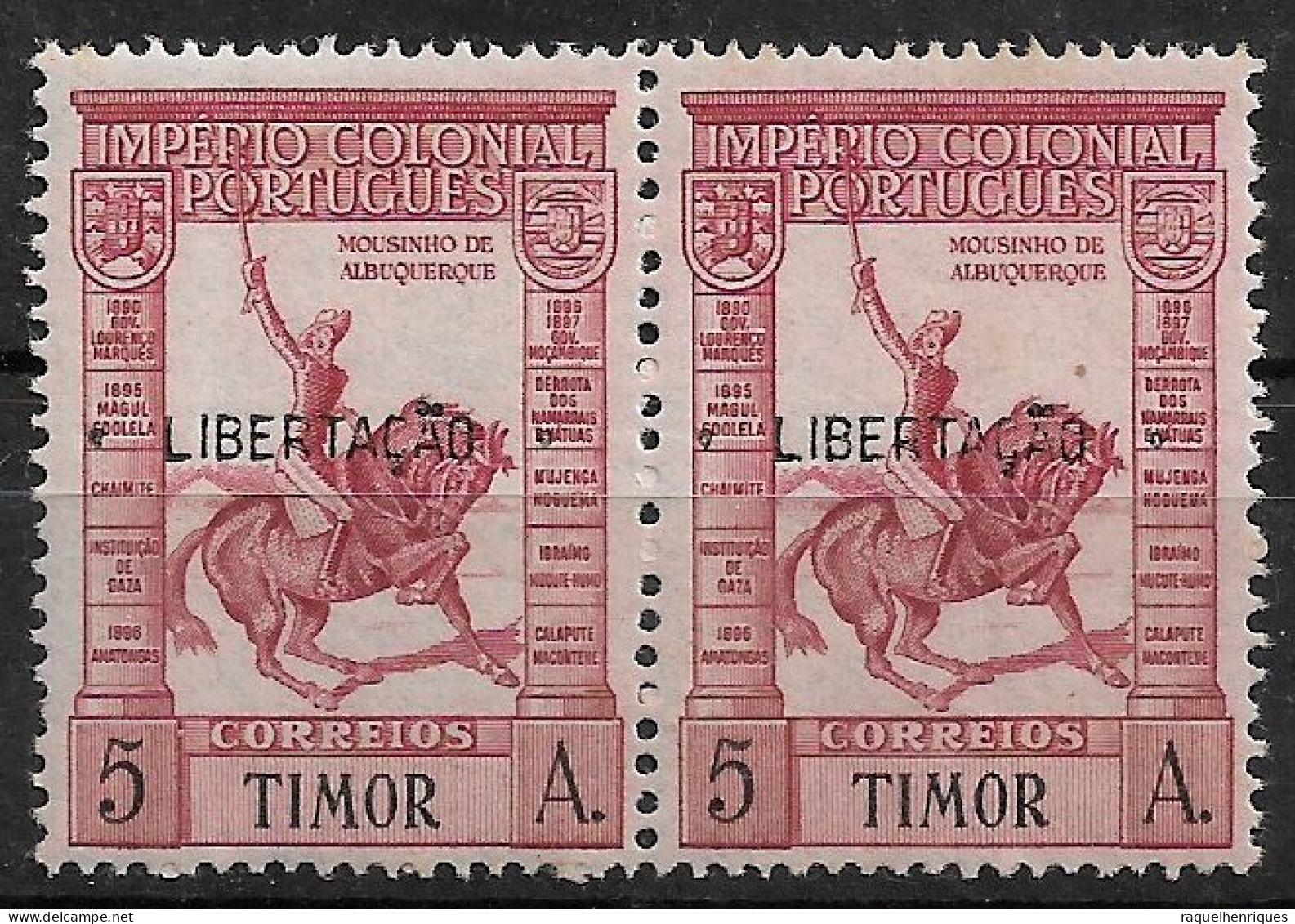 TIMOR 1947 EMPIRE STAMP SURC. "LIBERTAÇÃO" - PAIR MNH (NP#72-P17-L3) - Timor