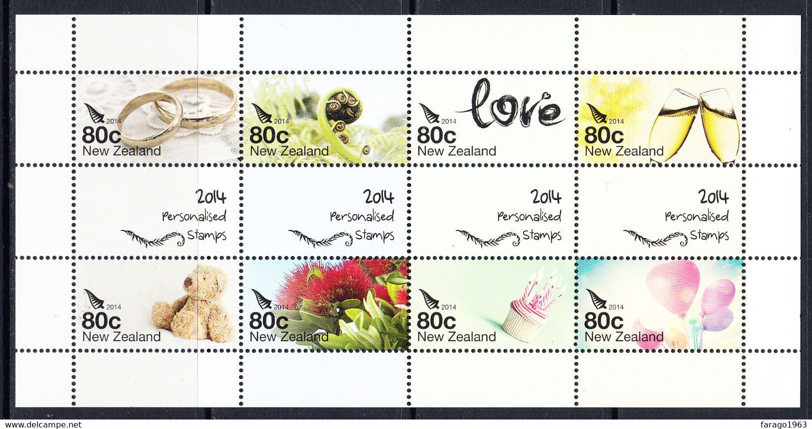 2014 New Zealand Greetings Complete Set Of 2 Sheets MNH @BELOW FACE VALUE - Unused Stamps