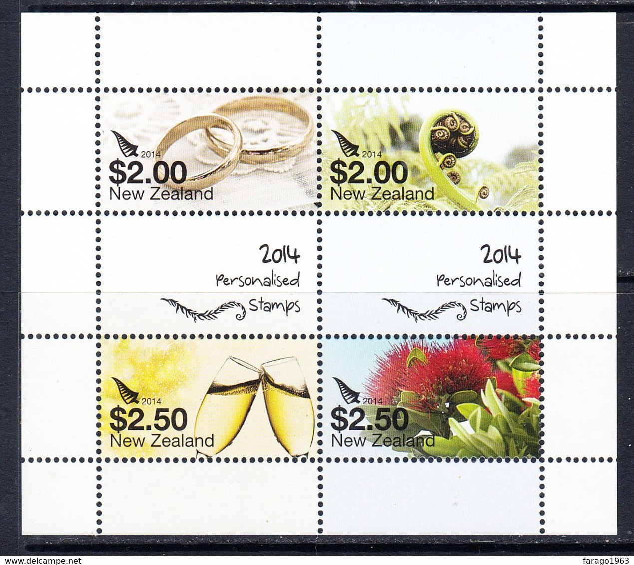 2014 New Zealand Greetings Complete Set Of 2 Sheets MNH @BELOW FACE VALUE - Unused Stamps