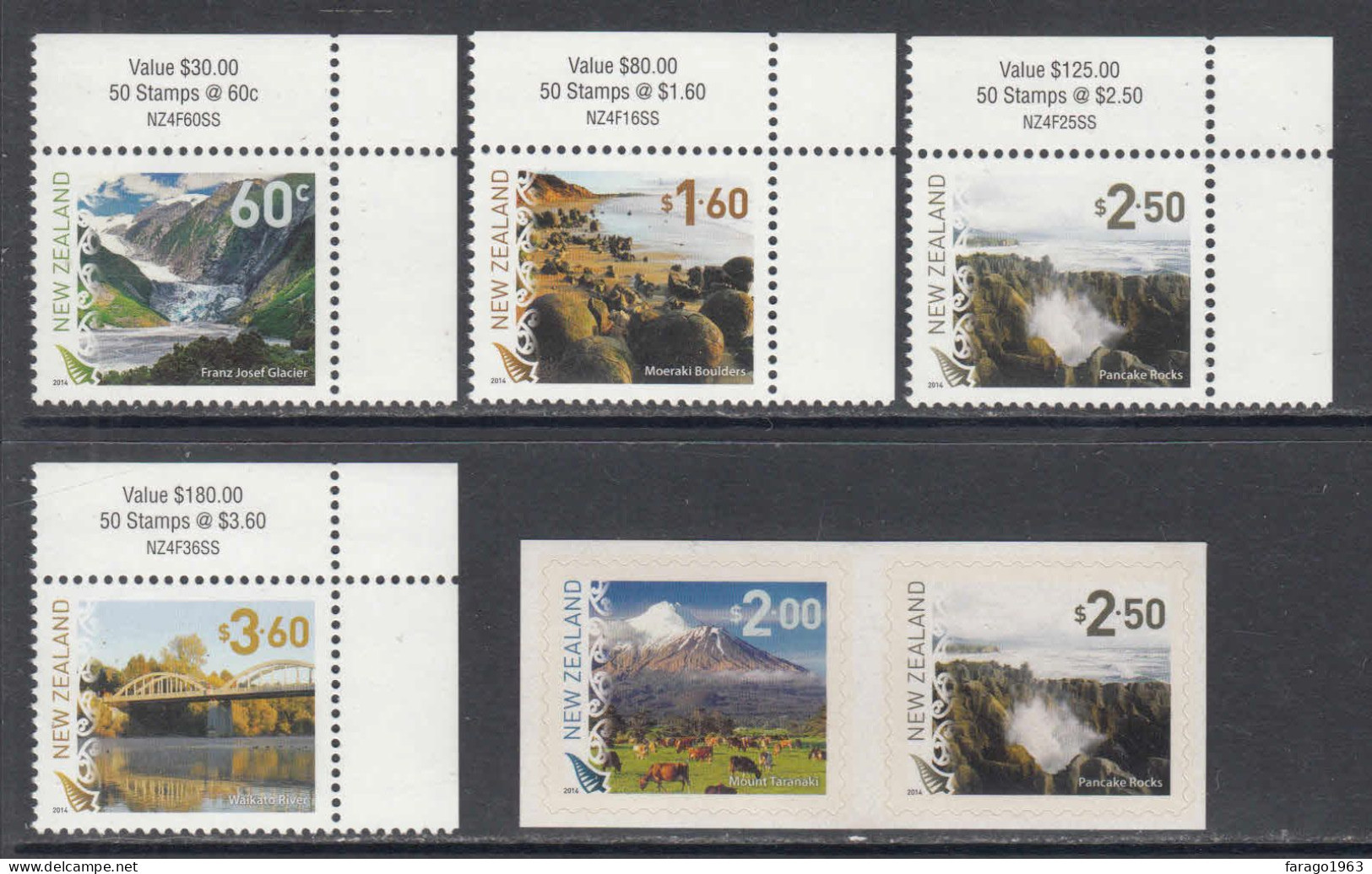 2014 New Zealand Definitives Complete Set Of 6 MNH @ BELOW FACE VALUE - Ungebraucht