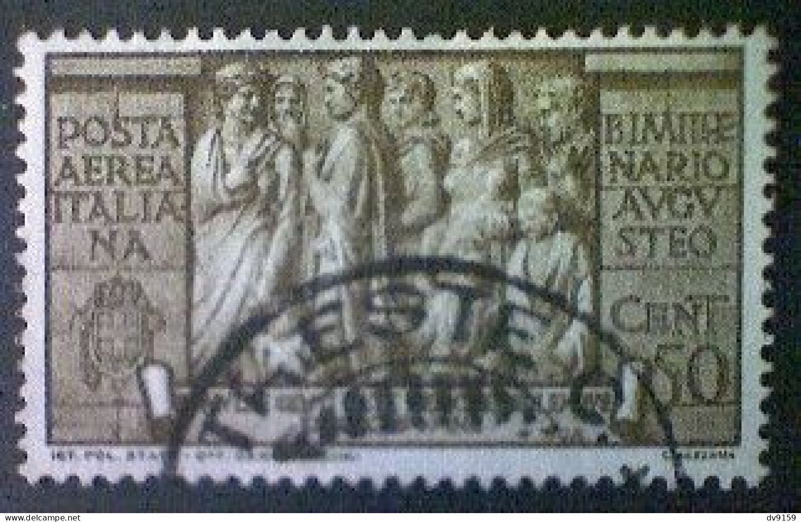 Italy, Scott #C96, Used (o), 1937, Charity Issue, Augustus: Robust Population, 50cts, Olive Brown - Airmail