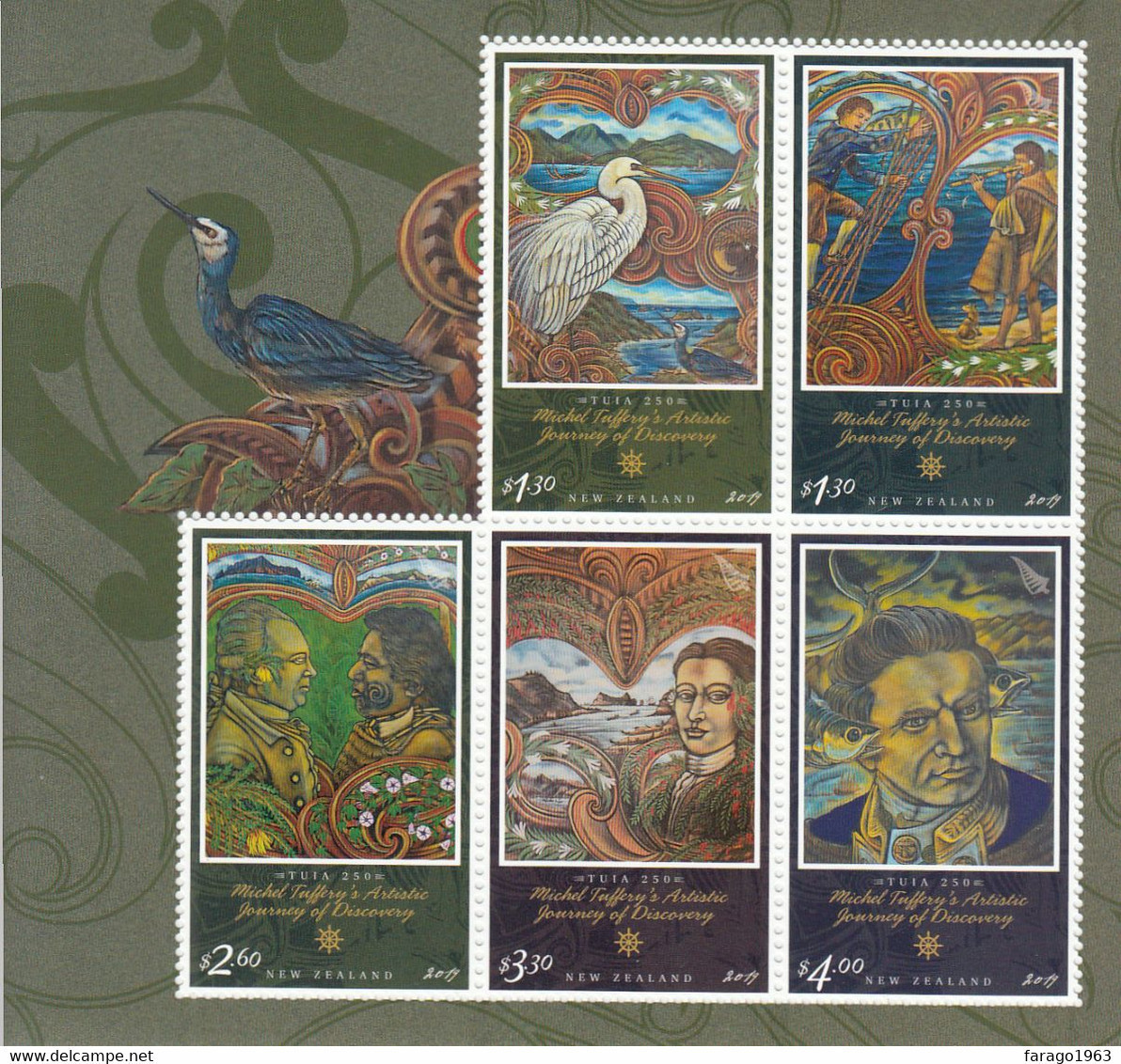 2019 New Zealand Artistic Journey Of Discovery Captain Cook Birds Souvenir Sheet MNH @ BELOW FACE VALUE - Ungebraucht