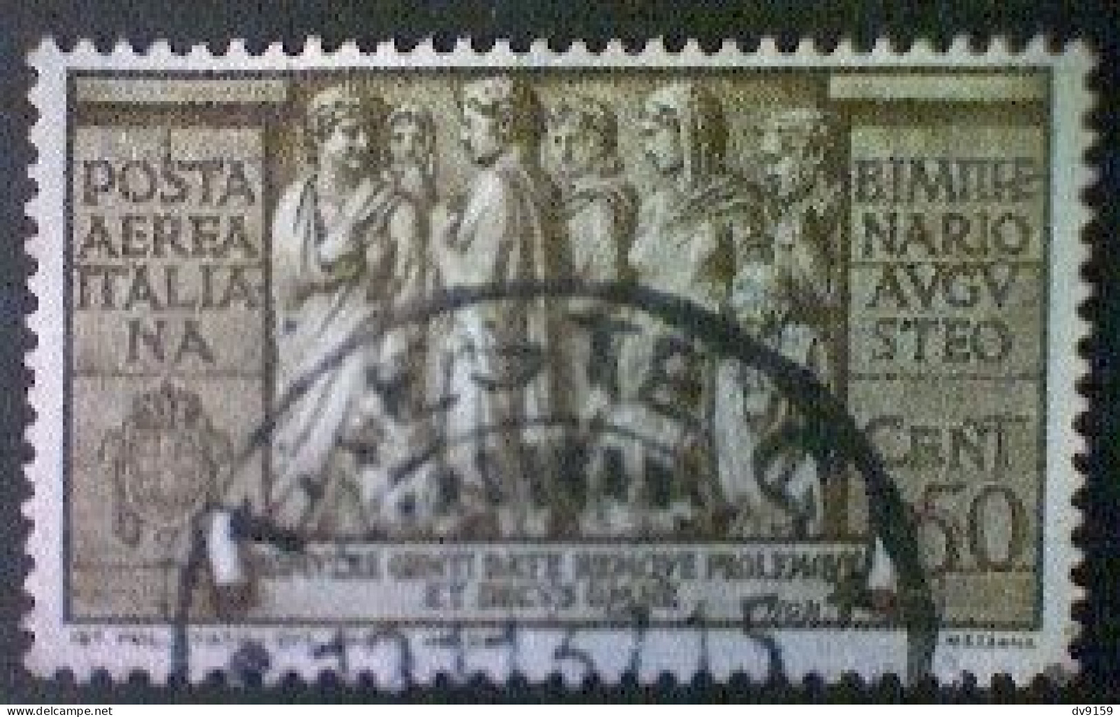 Italy, Scott #C96, Used (o), 1937, Charity Issue, Augustus: Robust Population, 50cts, Olive Brown - Airmail