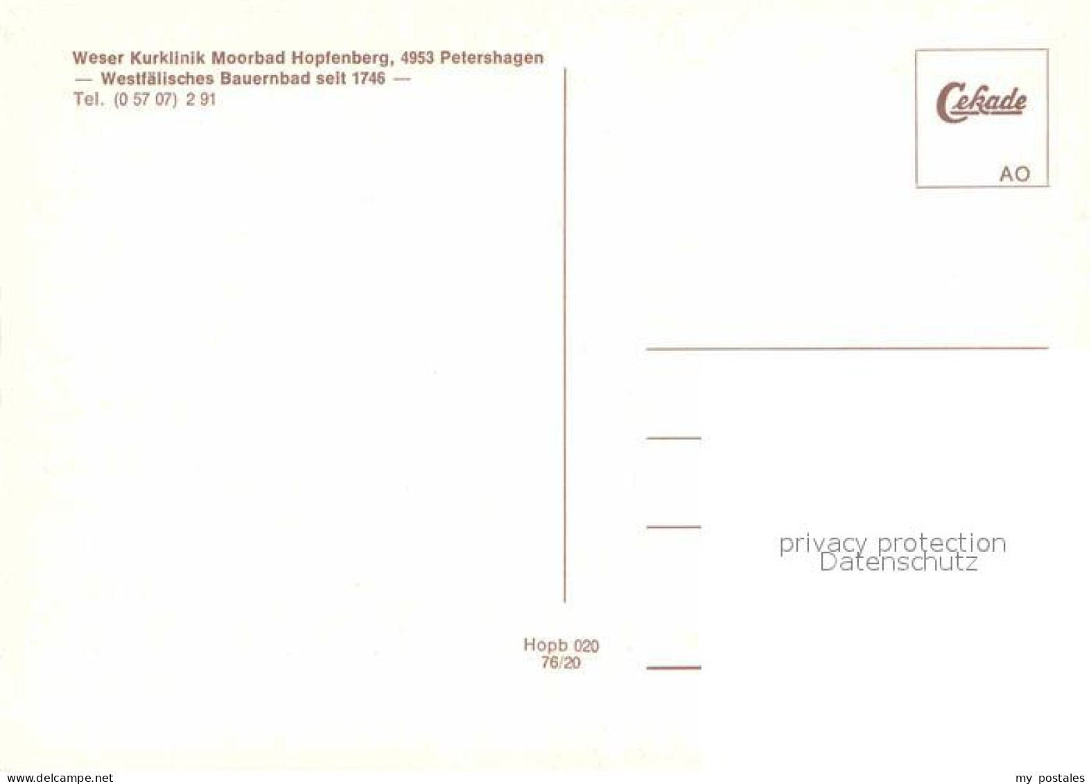 72693878 Petershagen Weser Weser Kurklinik Moorbad Hopfenberg  Petershagen Weser - Petershagen