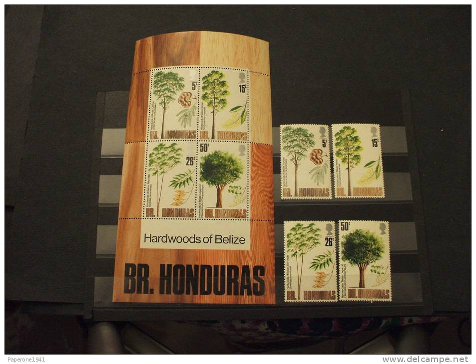 HONDURAS BR. - 1970 ALBERI 4 Valori + BF - NUOVI(++)-TEMATICHE - Brits-Honduras (...-1970)