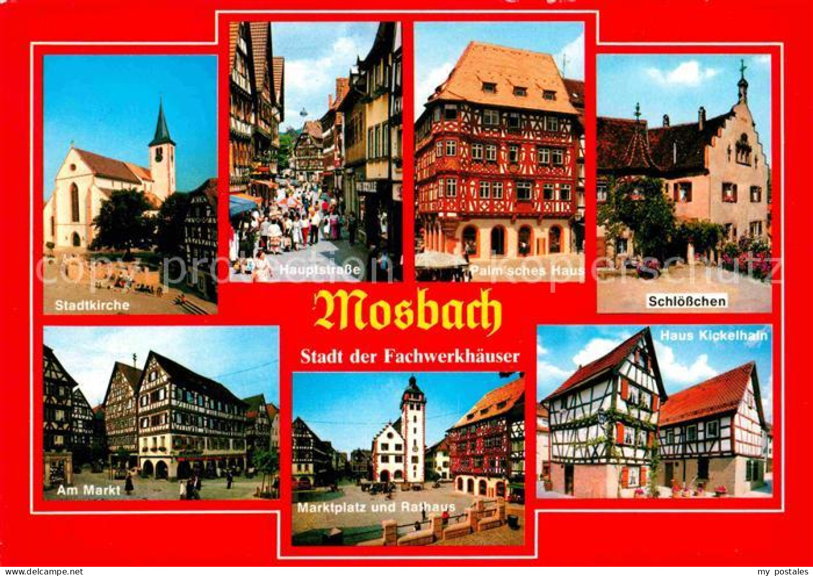 72693012 Mosbach Baden Stadtkirche Hauptstrasse Fussgaengerzone Palmsches Haus F - Mosbach