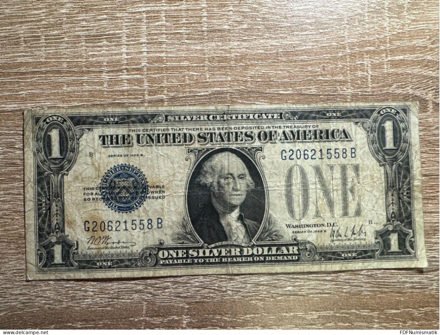 USA. 1 Dollar Silver Certificate ，F Condition，1928B - Silver Certificates (1928-1957)