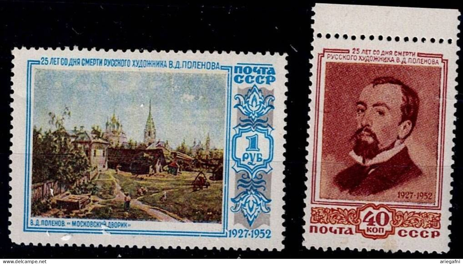 RUSSIA 1952 25TH DEATH ANNIVERSARY OF VASILY POLENOV MI No 1649-50 MNH VF!! - Unused Stamps