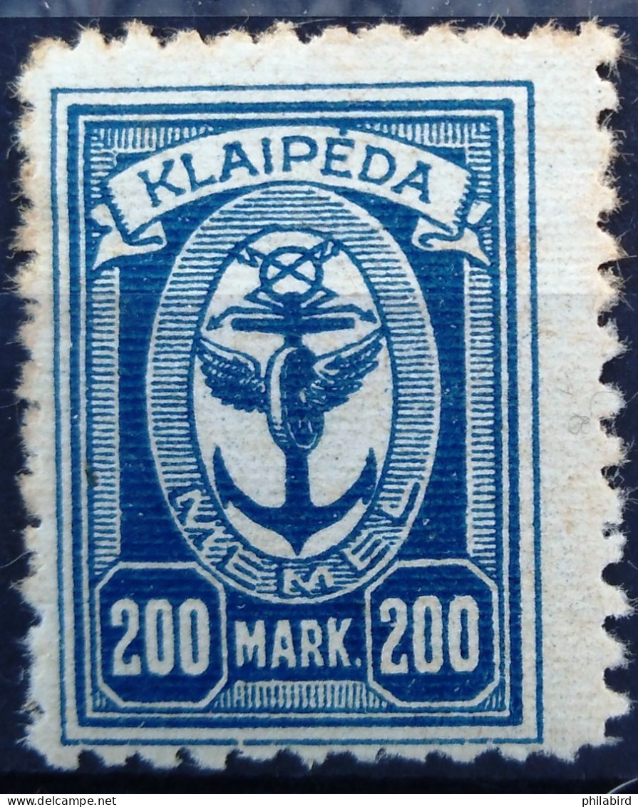 MEMEL - KLAIPEDA                          N° 155     (Cat. Michel)                       NEUF* - Klaipeda 1923