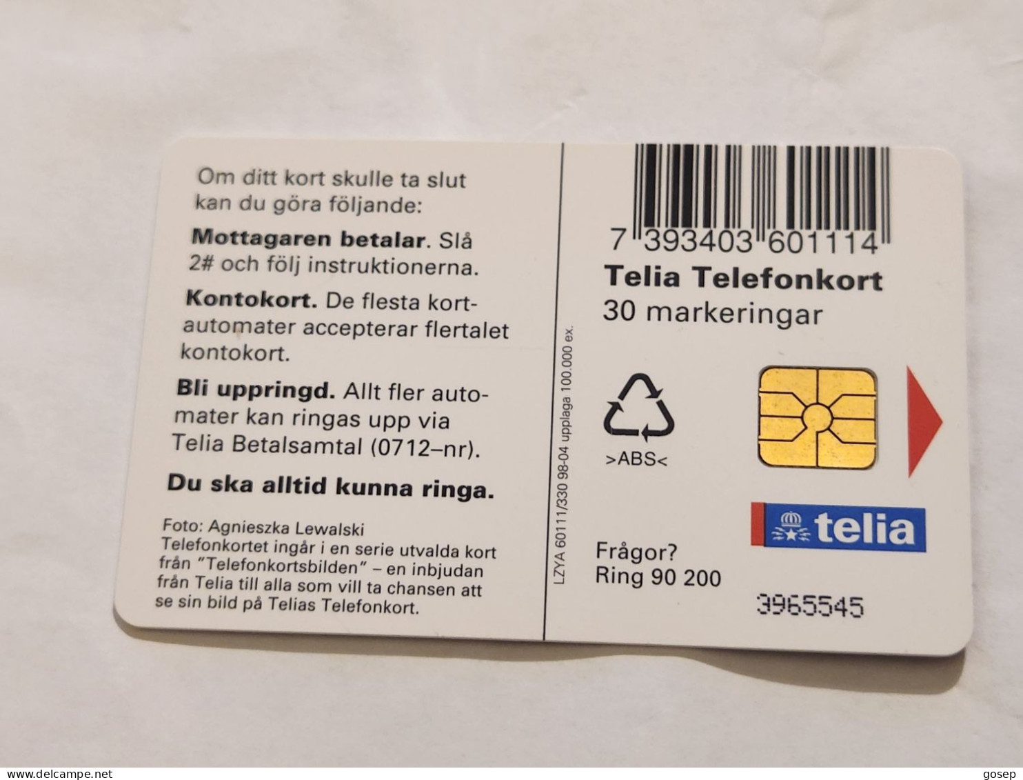 SWEDEN-(SE-TEL-030-0330)-Hormones-(5)(30 Telefonkort)(tirage-100.000)(3965545)-used Card+1card Prepiad Free - Suède