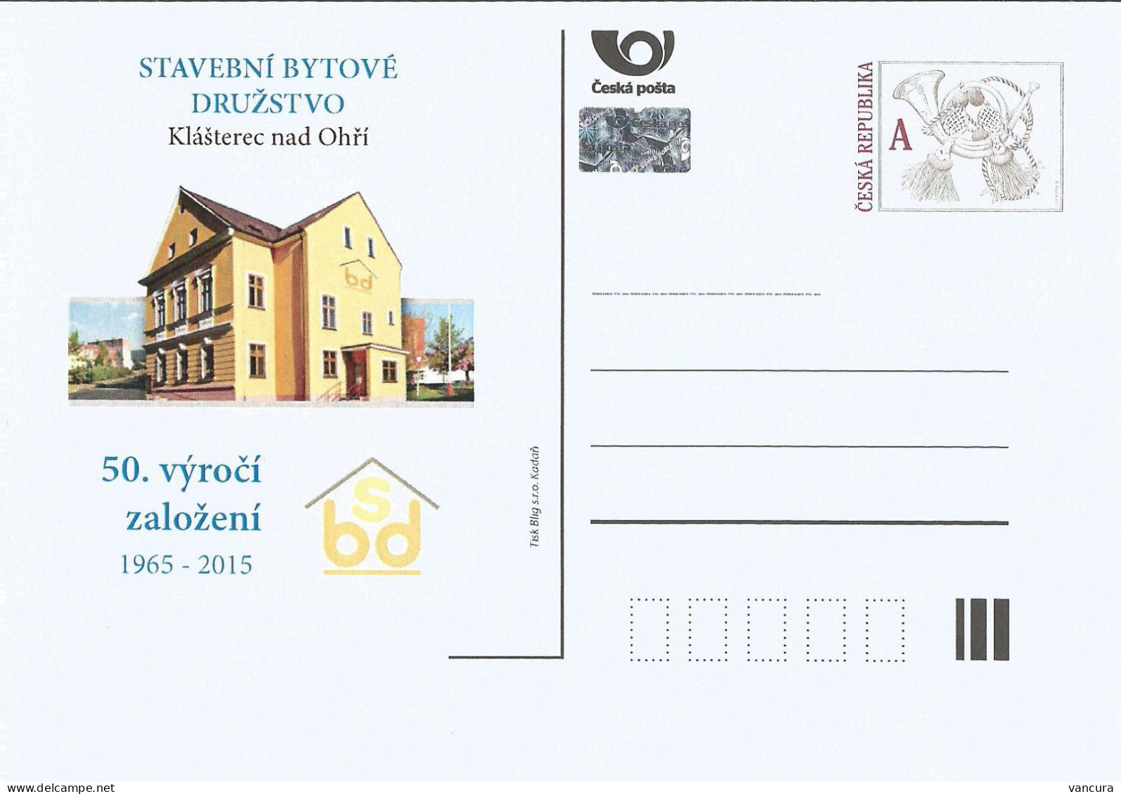 CDV C Czech Republic Coop Of Klasterec Nad Ohri 2015 - Ansichtskarten