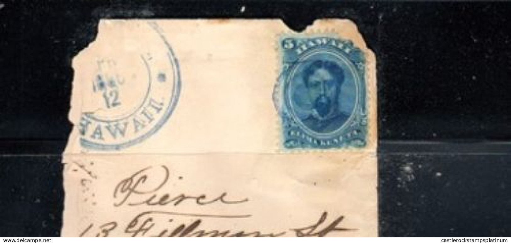 O) 1912 HAWAII, KING KAMEHAMEHA V  5c Blue, FRAGMENT, XF - Hawaï