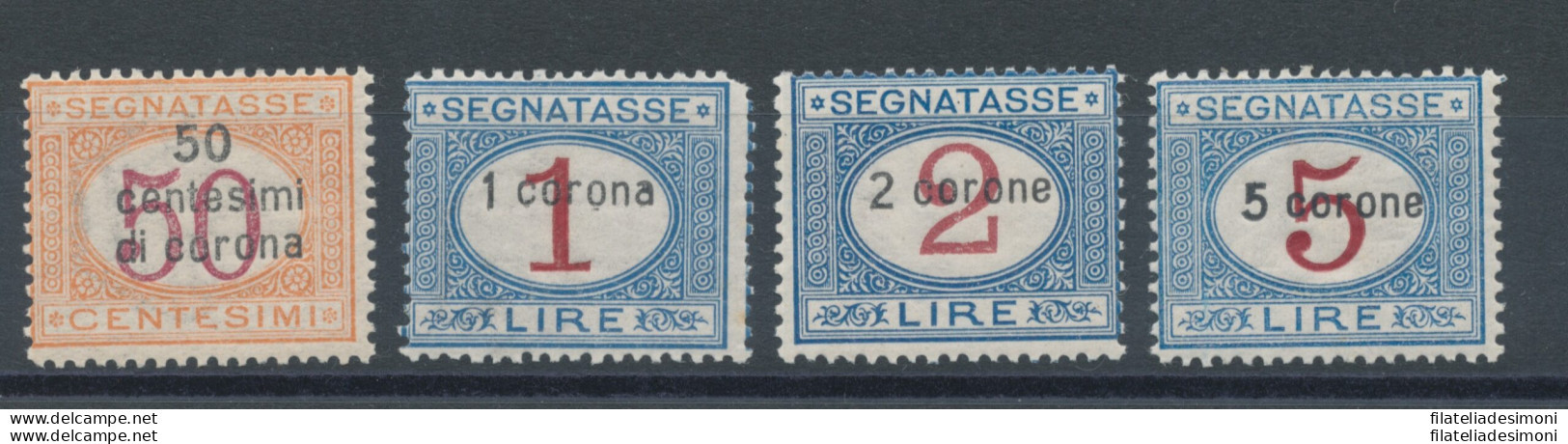 1922 Dalmazia, Segnatasse N° 1/4 , 4 Valori MNH** - Sonstige & Ohne Zuordnung