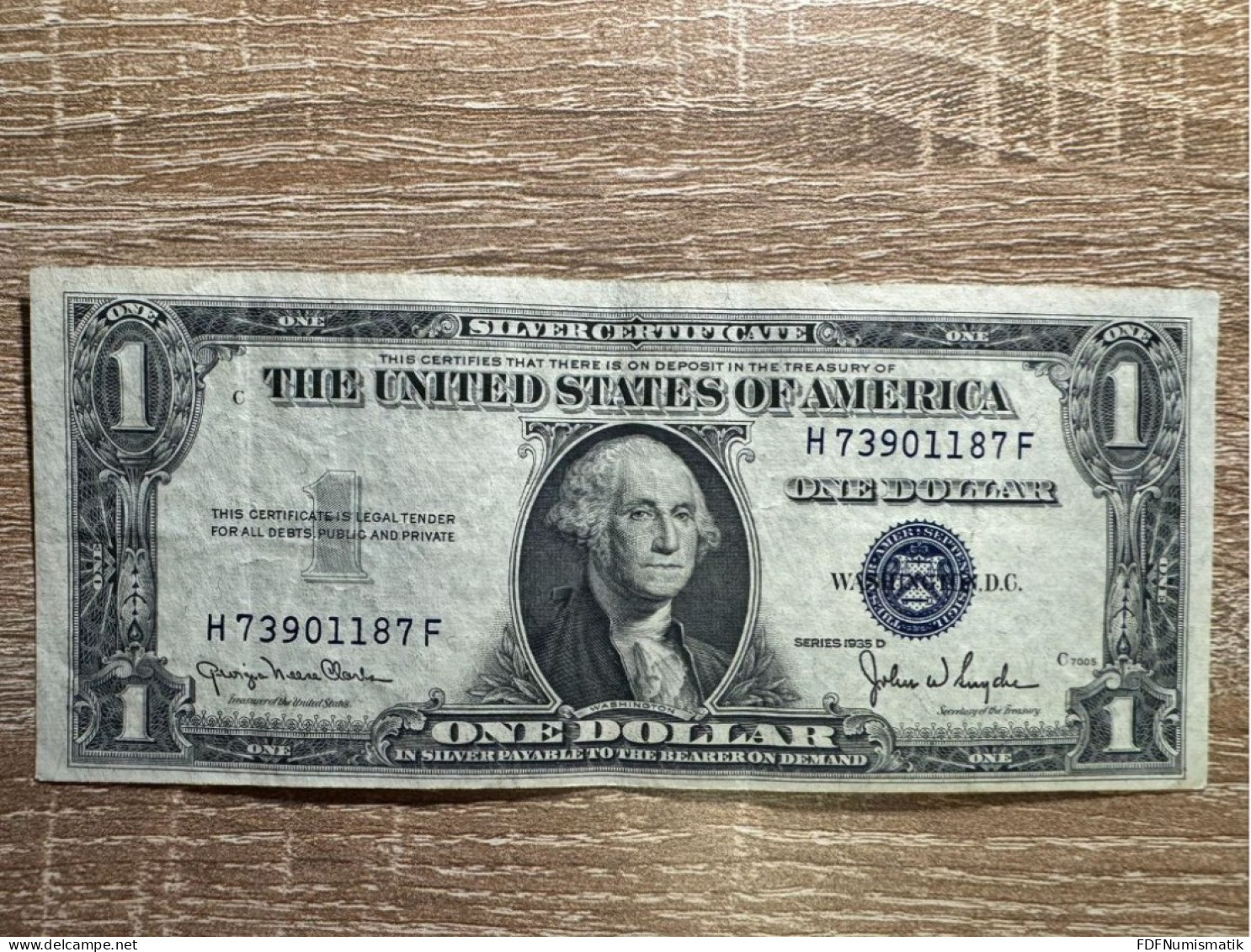 USA. 1 Dollar Silver Certificate ，gVF-aEF Condition，1935D - Certificaten Van Zilver (1928-1957)
