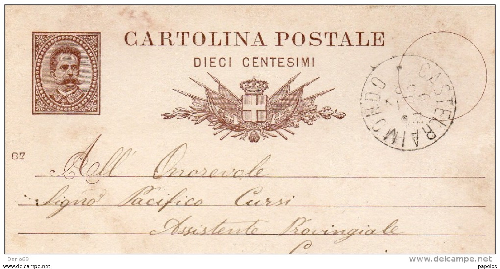 CARTOLINA CON ANNULLO CASTELRAIMONDO MACERATA - Entiers Postaux