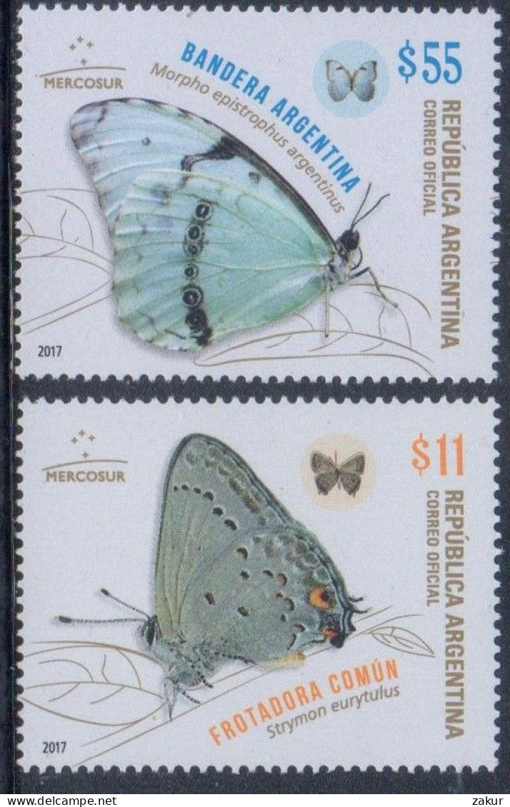 Argentina 2017 - Mercosur - Mariposas - Unused Stamps