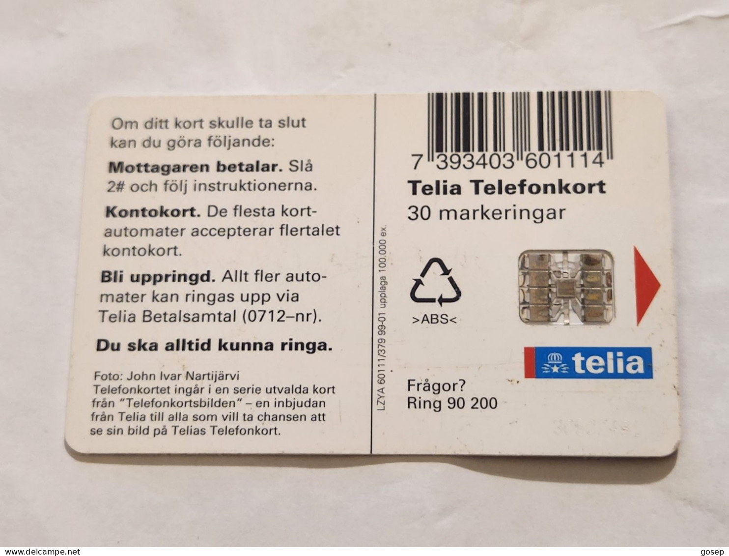 SWEDEN-(SE-TEL-030-0379)-Ice Crystals 2-Is-(8)(30 Telefonkort)(tirage-100.000)(30507481)-used Card+1card Prepiad Free - Schweden