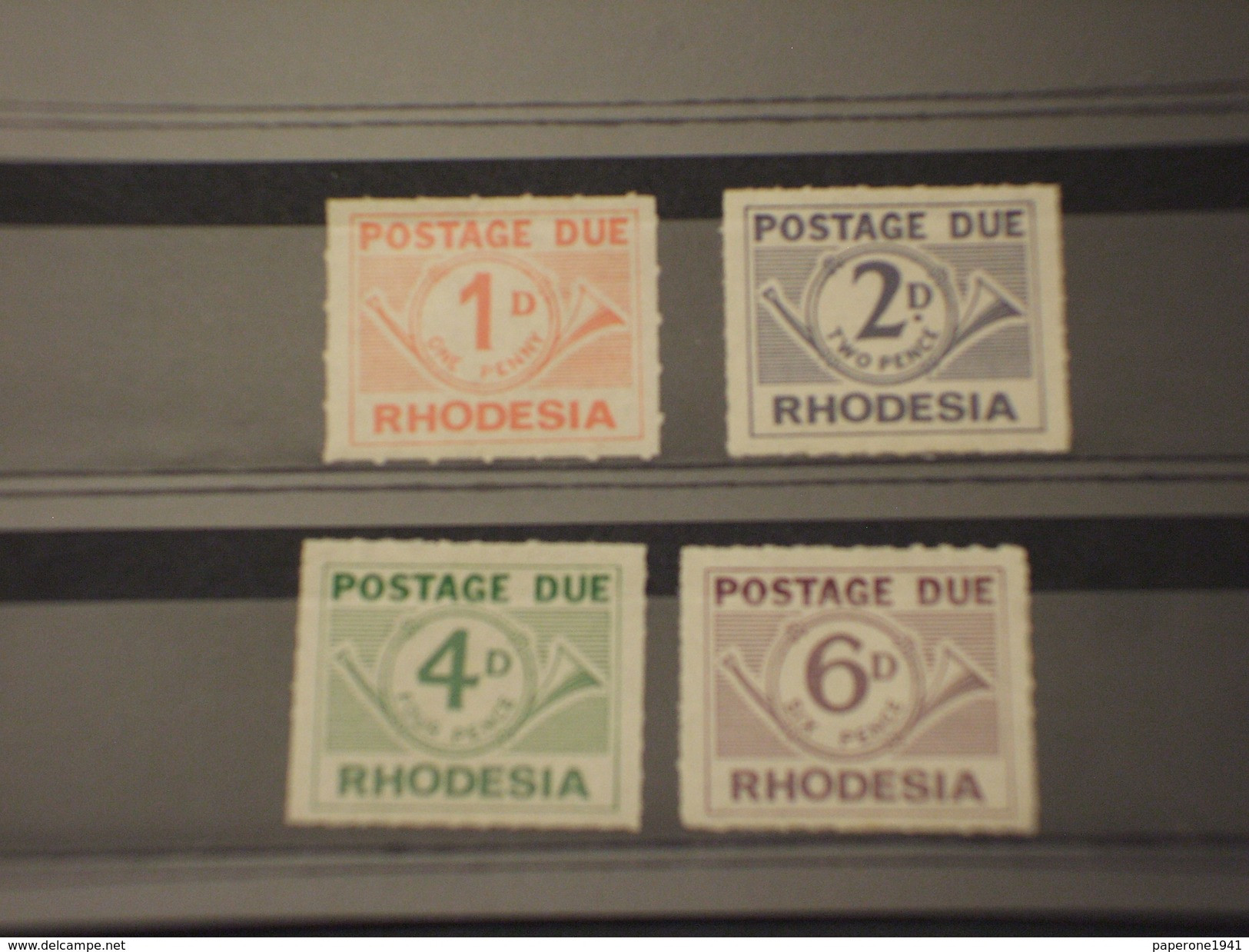 RHODESIA  - TASSE 1965 CIFRA  4 VALORI - NUOVI(++) - Rhodesien (1964-1980)