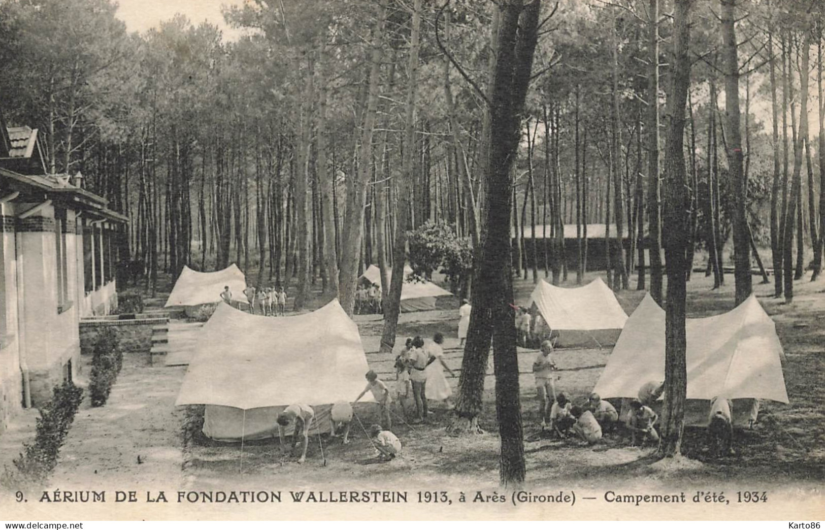 Arès * Aérium De La Fondation Wallerstein 1913 , Campement D'été 1934 * Enfants Scoutisme Scouts ? * Ares - Arès