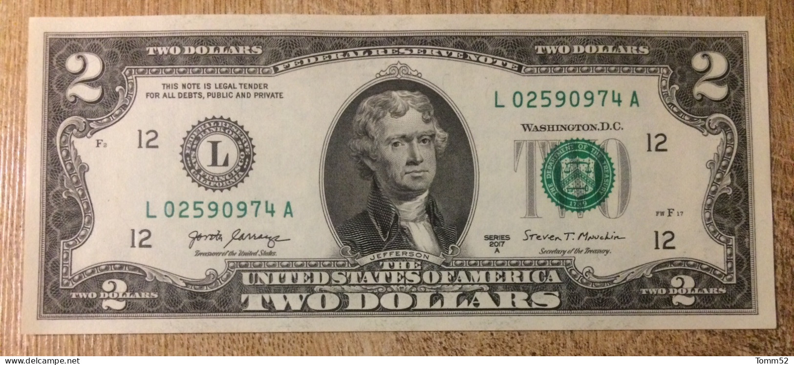 USA 2 Dollars UNC - National Currency