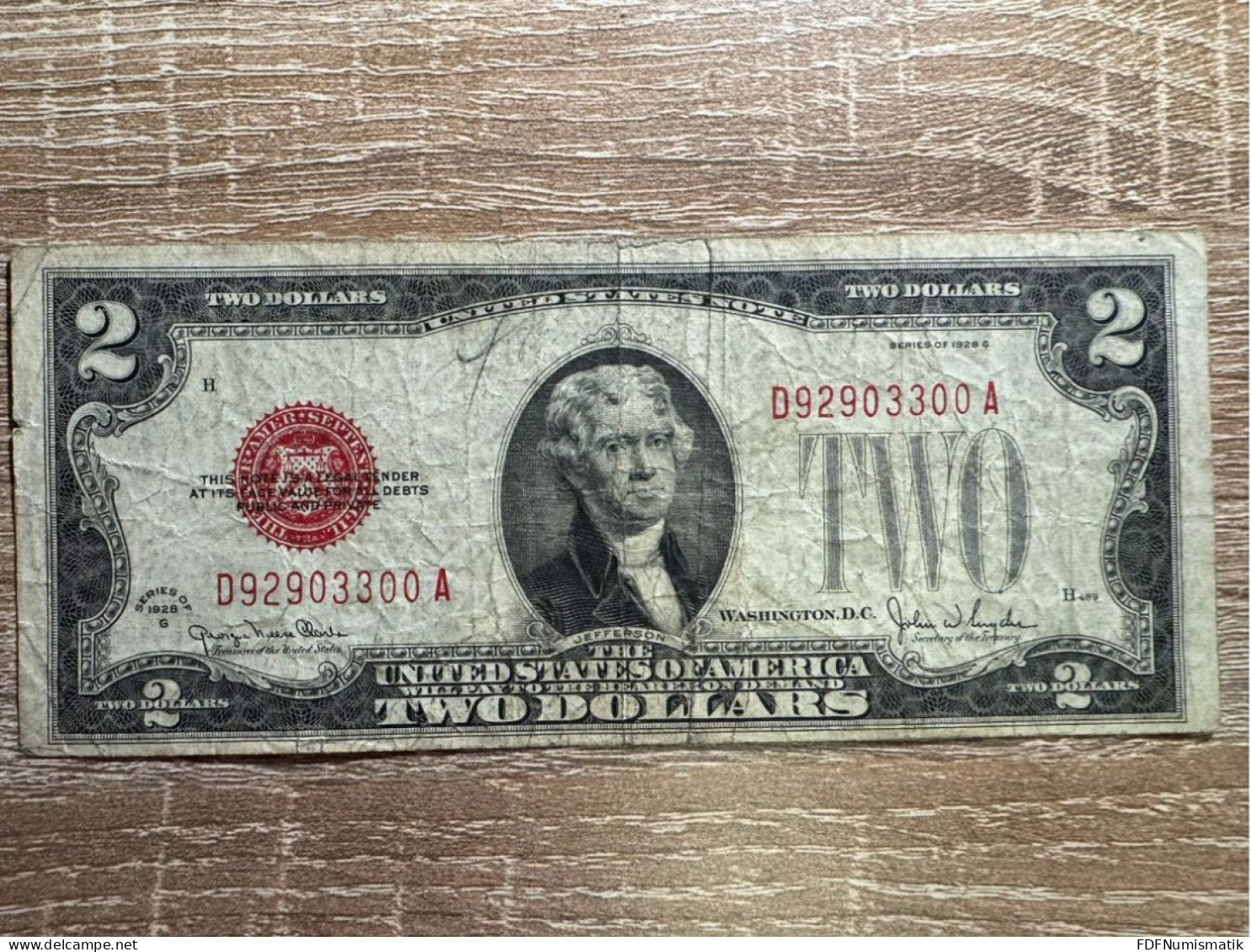 USA. 2 Dollars UNITED STATES NOTE ，F Condition，1928F - Billets Des États-Unis (1928-1953)