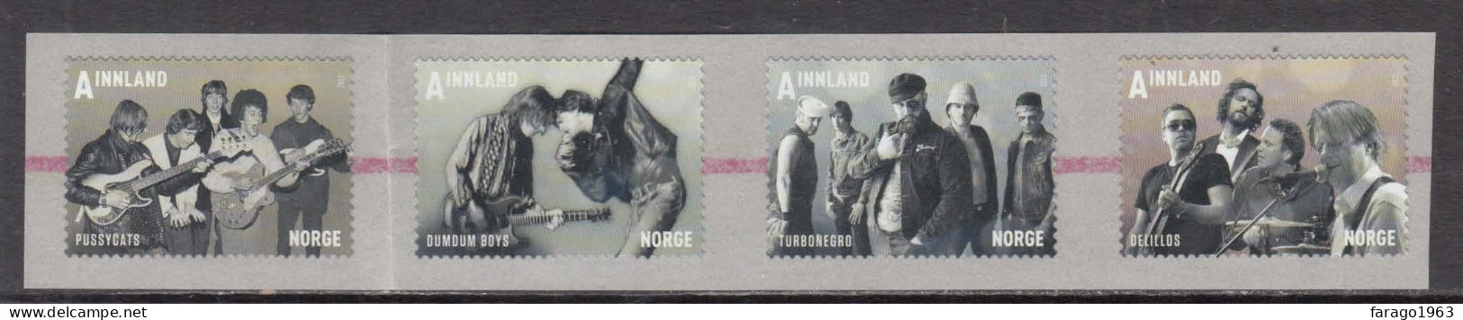 2013 Norway Rock Pop Music Guitars Complete Strip Of 4 MNH @ BELOW FACE VALUE - Nuovi