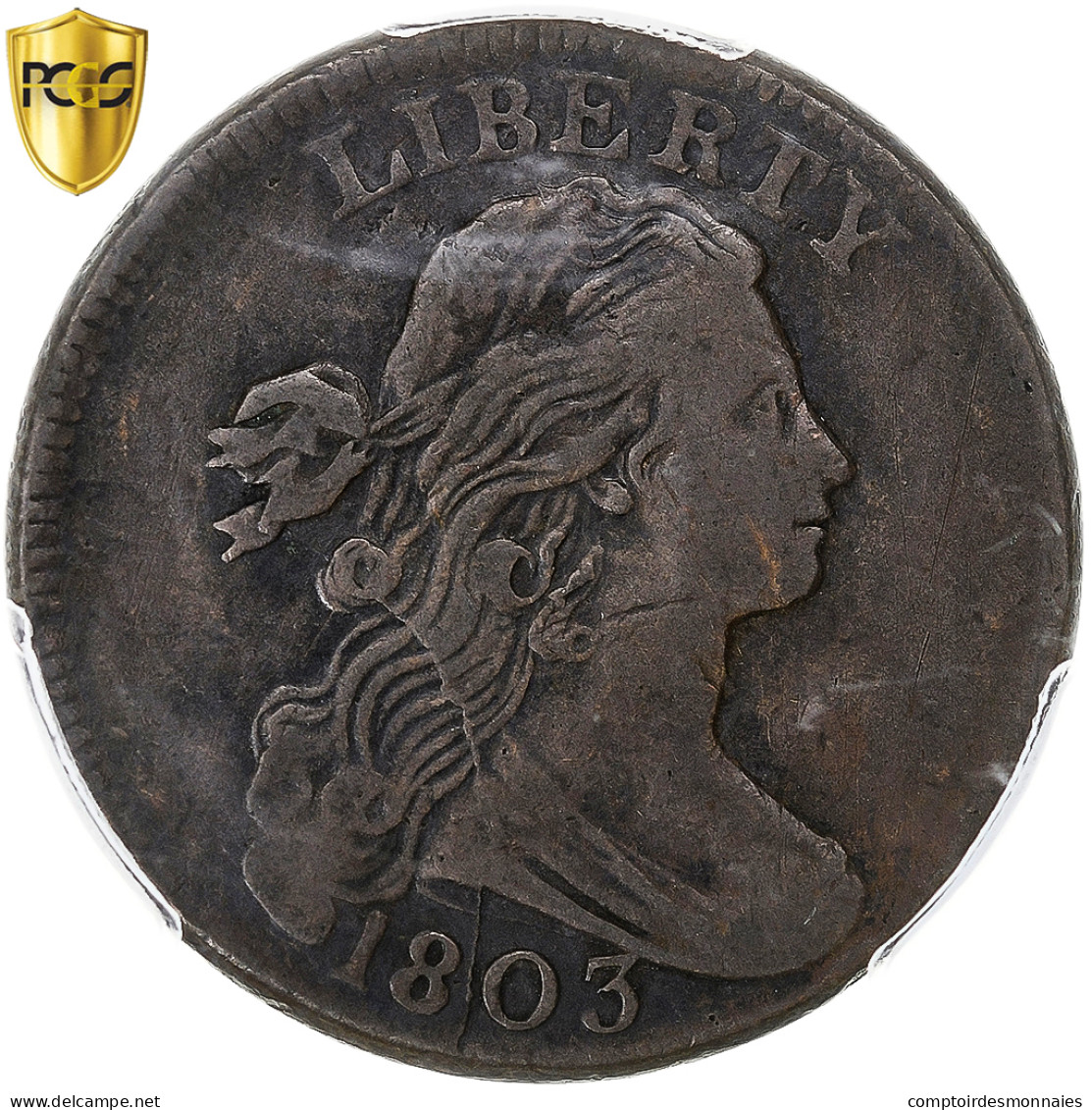 États-Unis, Cent, Draped Bust, 1803, Philadelphie, Small Date, Cuivre, PCGS - 1796-1807: Draped Bust (Busto Drapeggiato)
