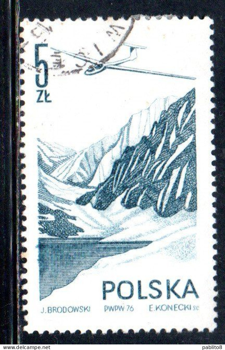 POLONIA POLAND POLSKA 1976 1978 AIR POST MAIL AIRMAIL CONTEMPORARY AVIATION JANTAR GLIDER 5g USED USATO OBLITERE' - Oblitérés