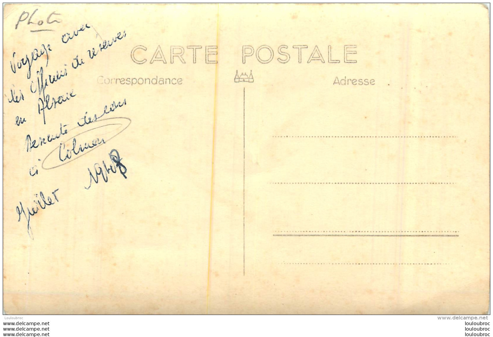 COLMAR  CARTE PHOTO VOYAGE 1948 DESCENTE DE CAR - Colmar