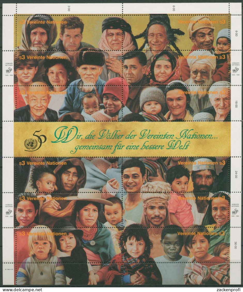 UNO Wien 1995 50 Jahre Vereinte Nationen 190/201 ZD-Bogen Postfrisch (C13952) - Blocs-feuillets