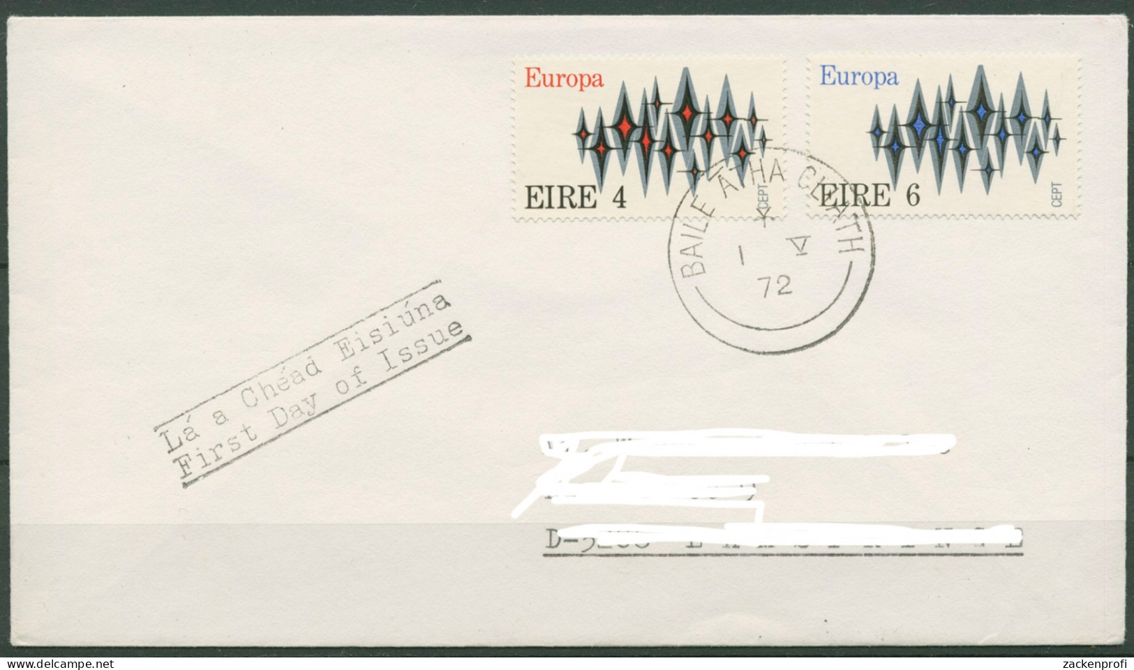 Irland 1972 Europa CEPT Sterne Ersttagsbrief 276/77 FDC (X95444) - FDC
