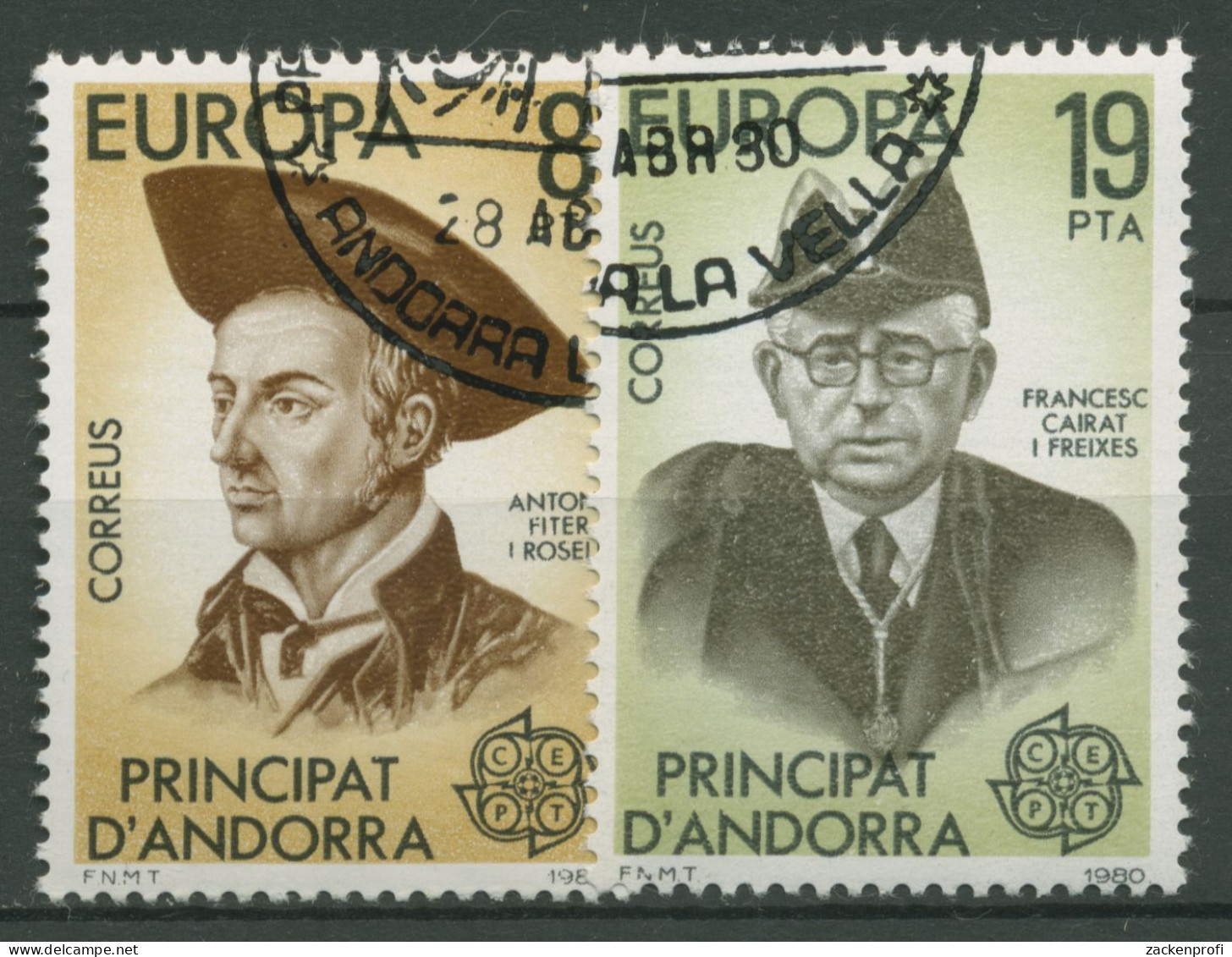 Andorra (span.) 1980 Europa CEPT Persönlichkeiten 131/32 Gestempelt - Used Stamps
