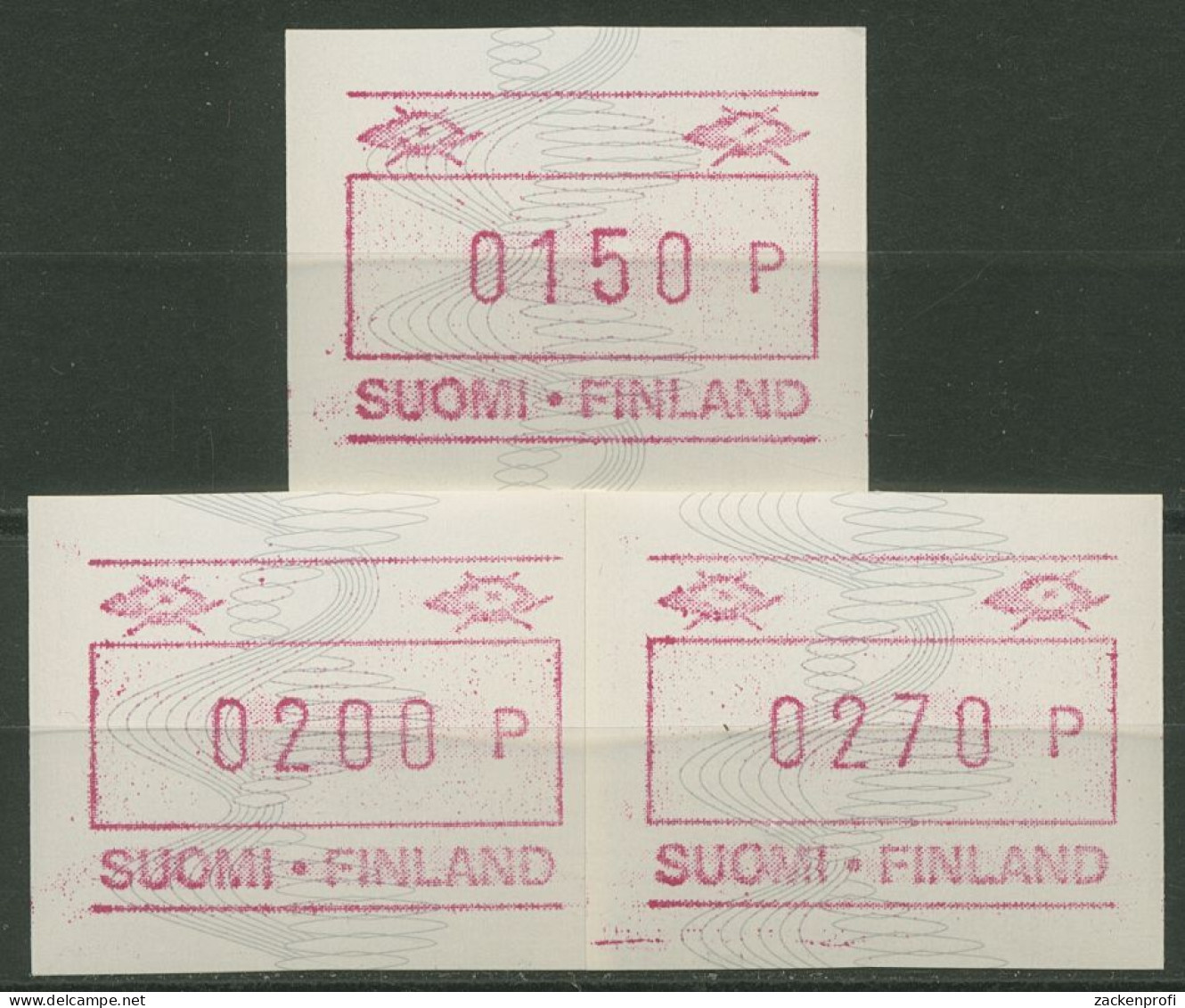 Finnland ATM 1990 Ohne Automaten-Nr., Satz ATM 7 C S1 Postfrisch - Automatenmarken [ATM]