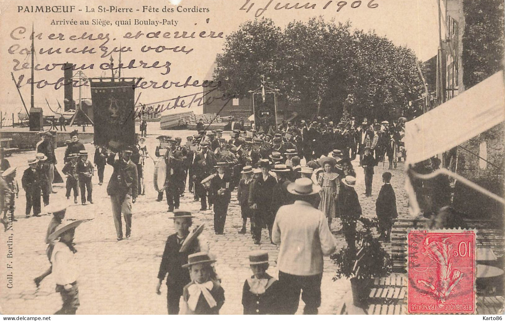 Paimboeuf * La St Pierre , Fête Des Cordeliers * Arrivée Au Siège , Quai Boulay Paty * 1906 - Paimboeuf
